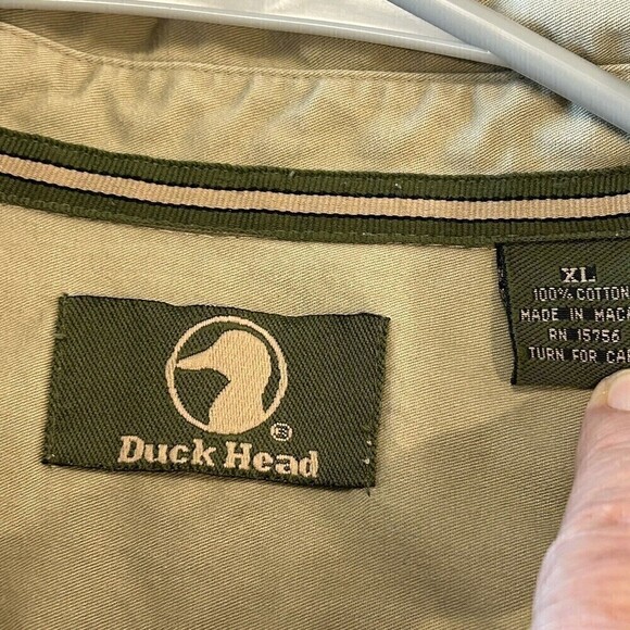 Duck Head Men's Shirt Long Sleeve Button Up Beige Size XL #A1154 - Picture 6 of 6